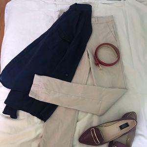 Nude semi stretchy pants